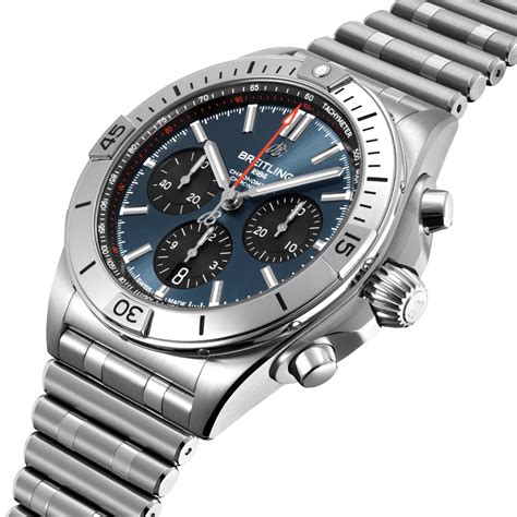 breitling chronomat vintage bleu dial compas|breitling chronomat b01 42.